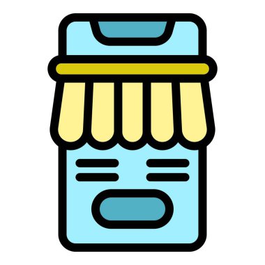 Reklam simgesi renk ana hatları vektörü