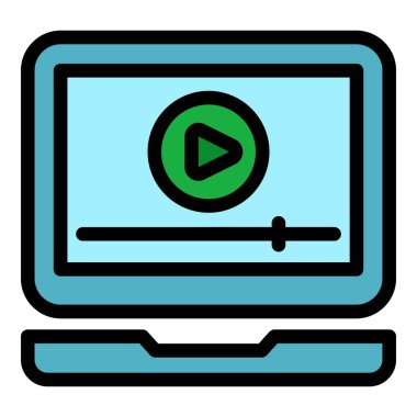 Viral pazarlama simgesi renk ana hatları vektörü