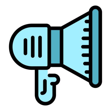 Dijital ortam pazarlama simgesi renk ana hatları vektörü