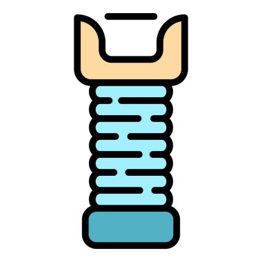 Şok tabancası pil rengi ana hatları vektörü