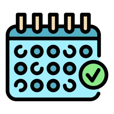 Sayfa takvimi renk ana hatları vektörü