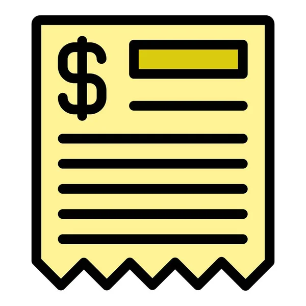 Dollar paper icon color outline vector — 图库矢量图片