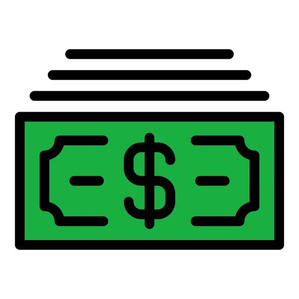Pénz készpénz ikon színes vázlat vektor — Stock Vector