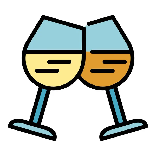 Cheers friend icon color outline vector — стоковый вектор