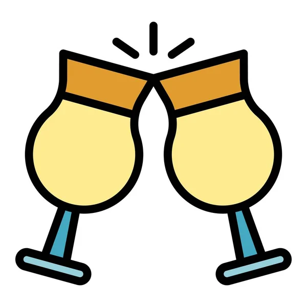 Salud amigo pub icono color contorno vector — Vector de stock