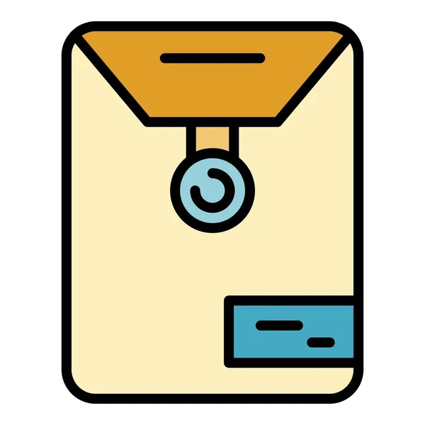 Bag report icon color outline vector — Stockvektor