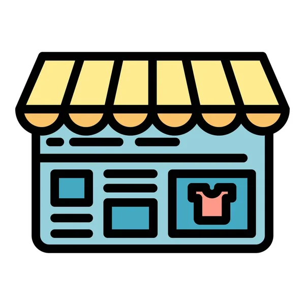 Clothes shop icon color outline vector — стоковый вектор