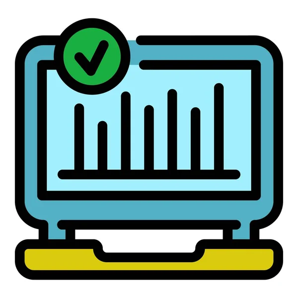 Done graph icon color outline vector — Stock Vector