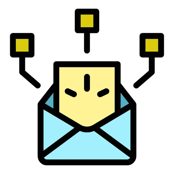 Email marketing ikona kolor zarys wektor — Wektor stockowy