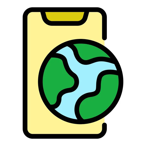 Global Branding Symbol Farbe Umrissvektor — Stockvektor