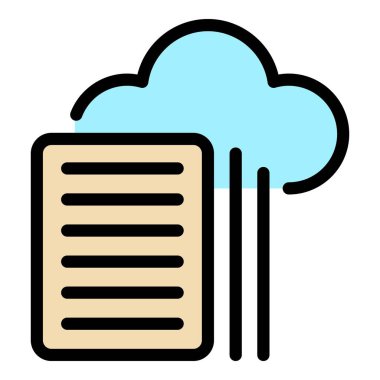 Dijital öğretim simgesi renk ana hatları vektörü