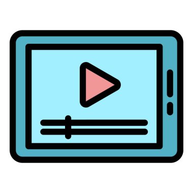 Tablet rota simgesi renk dış hat vektörü