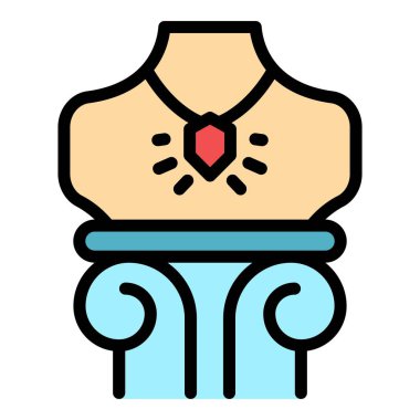 Kolye açık artırma simgesi renk ana hatları vektörü