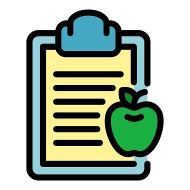 Spor beslenme diyeti simgesi renk ana hatları vektörü