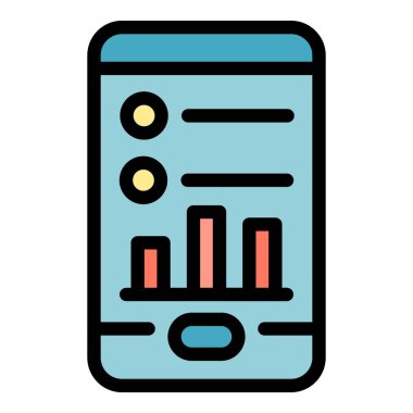 Mobil uygulama ödeme simgesi renk ana hatları vektörü