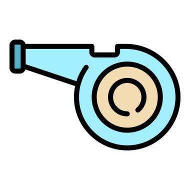 Spor düdük simgesi renk ana hatları vektörü