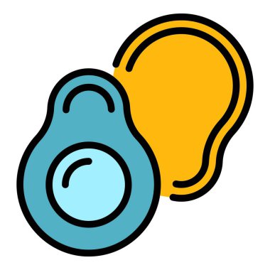 Eko yarım avokado simgesi renk dış hat vektörü