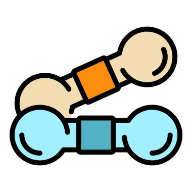 Ev dambılları simgesi renk ana hatları vektörü