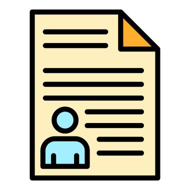 Mentor cv simgesi renk dış hat vektörü