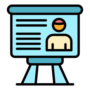 Akıl hocası simgesi renk ana hatları vektörü