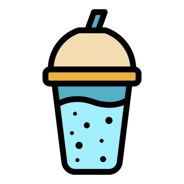 Yumuşakça simgesi renk ana hatları vektörü