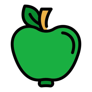 Elma simgesi renk ana hatları vektörü