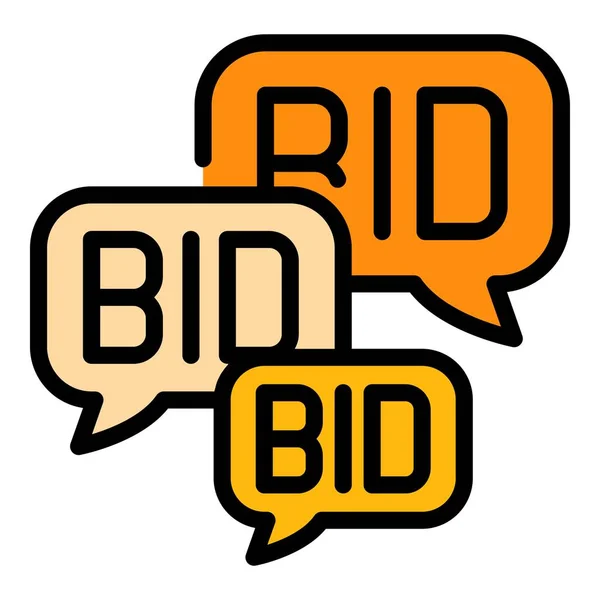 Offer bids icon color outline vector — 图库矢量图片