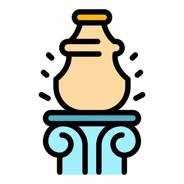 Museum pot icon color outline vector — Stock vektor