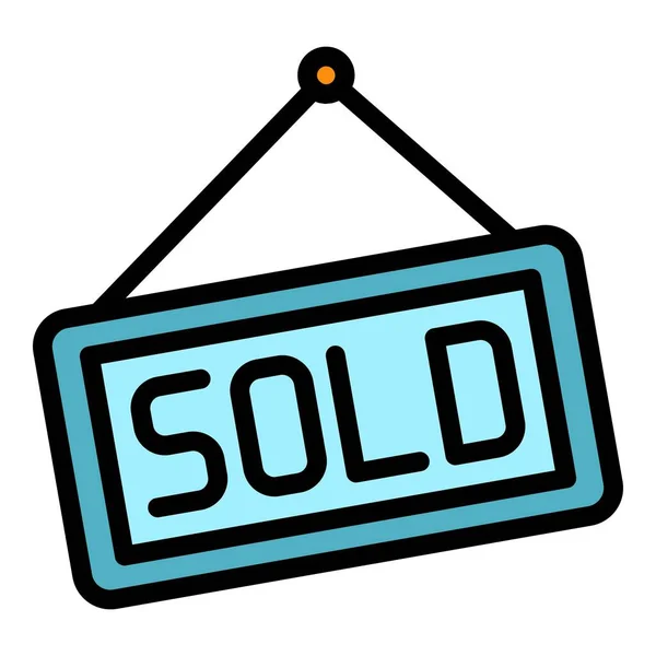 Sold sign icon color outline vector — 图库矢量图片