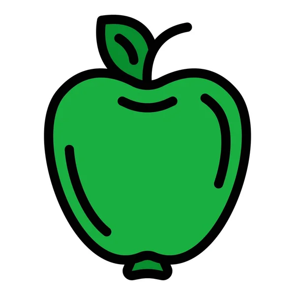 运动营养苹果图标颜色轮廓矢量 — 图库矢量图片