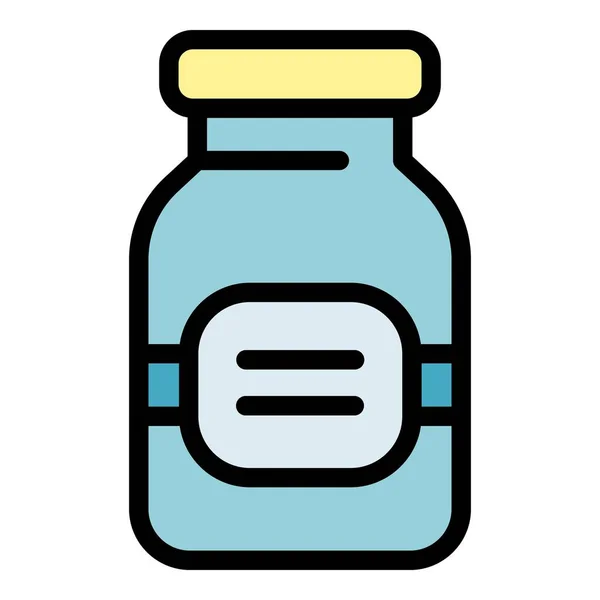 Sport nutrition glass jar icon color outline vector — Vetor de Stock