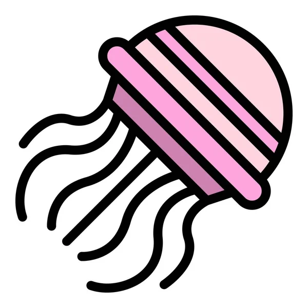 Water jellyfish icon color outline vector — Vettoriale Stock