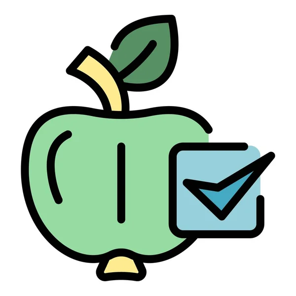 Eco appel voor taart pictogram kleur omtrek vector — Stockvector