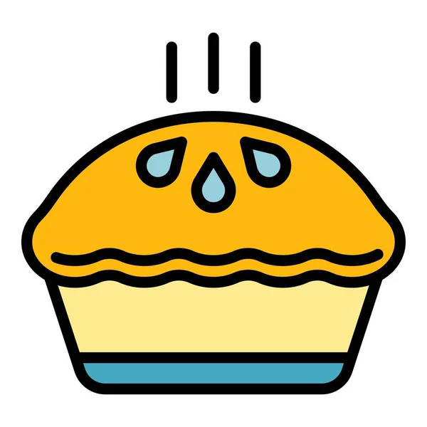 Dessert apple pie icon color outline vector — стоковый вектор