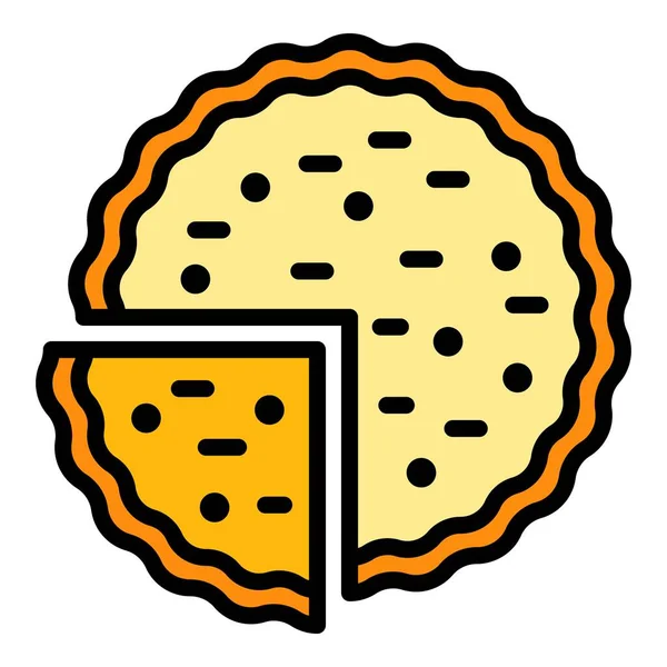 Cutted apple pie icon color outline vector — стоковый вектор