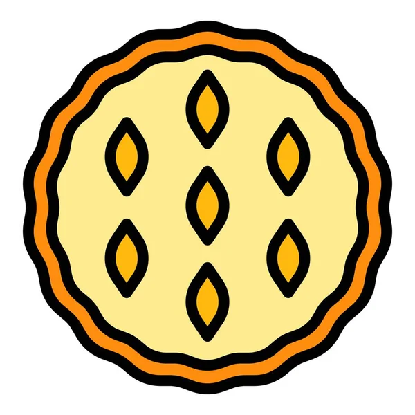 Homemade apple pie icon color outline vector — Stockvektor