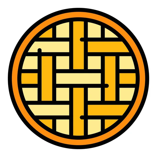 Holiday apple pie icon color outline vector — стоковый вектор