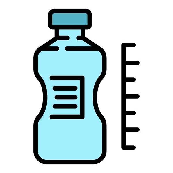 健康な水ボトルのアイコンの色の輪郭ベクトル — ストックベクタ