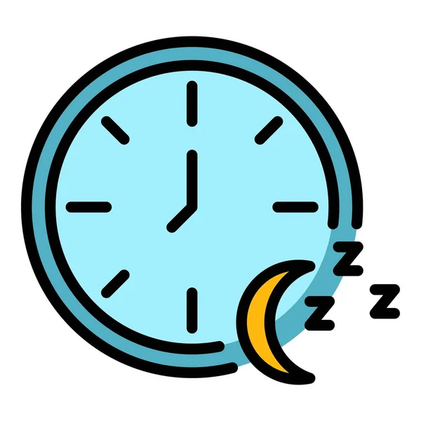 Sağlıklı yaşam biçimi uyku ikonu renk ana hatları vektörü — Stok Vektör