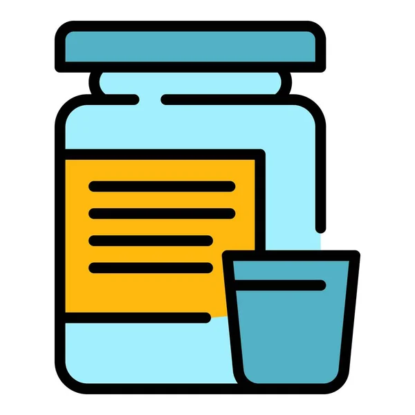 Protein jar icon color outline vector — Stock Vector