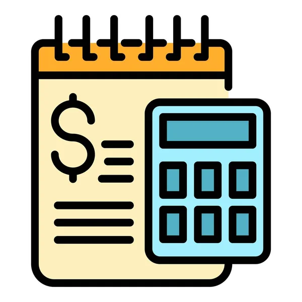 Mentor geld calculator pictogram kleur overzicht vector — Stockvector