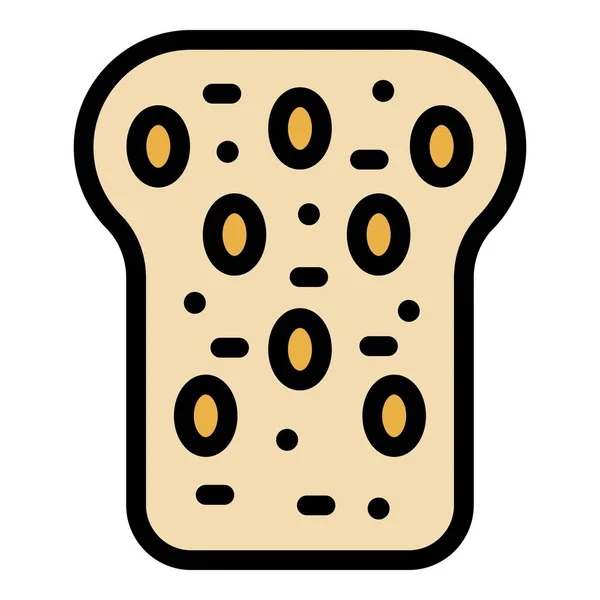 Χρώμα περιγράμματος εικονιδίων ψωμιού κόκκων — Διανυσματικό Αρχείο