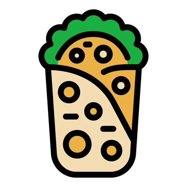 Healthy kebab icon color outline vector — 图库矢量图片