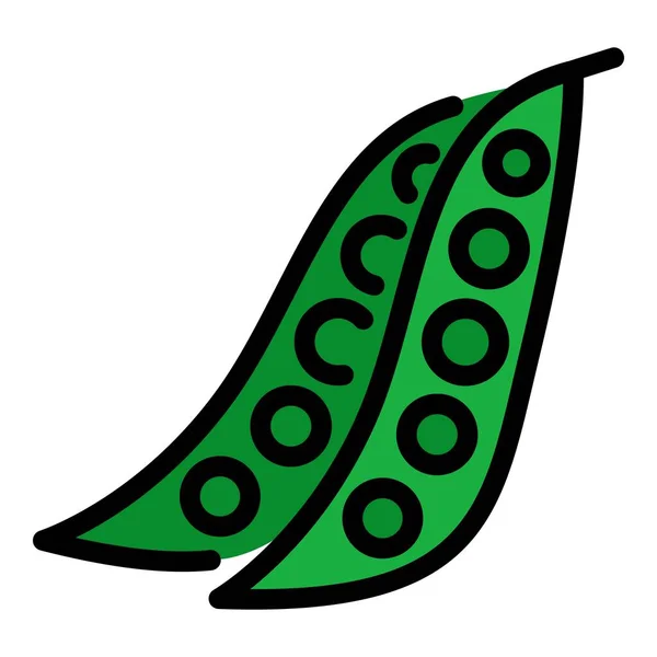 Groene erwten pictogram kleur omtrek vector — Stockvector