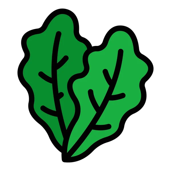 Salad leaf icon color outline vector — Stockvektor