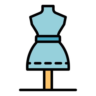 Terzi aracı simgesi renk ana hatları vektörü