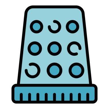 Yüksük simgesi renk dış hat vektörünü dik