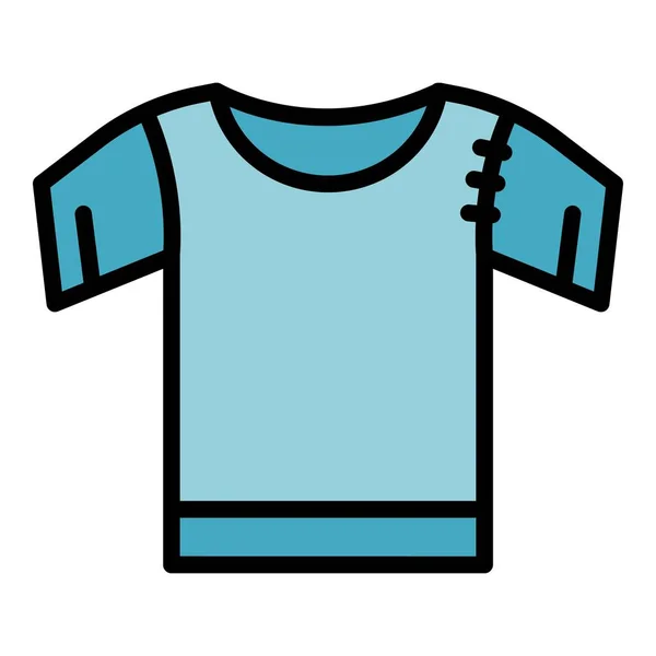 Camisa cosida icono color contorno vector — Vector de stock
