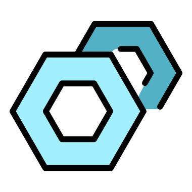 Bisiklet fındıkları simge renk ana hatları vektörü