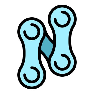 Bisiklet zinciri simgesi renk ana hatları vektörü